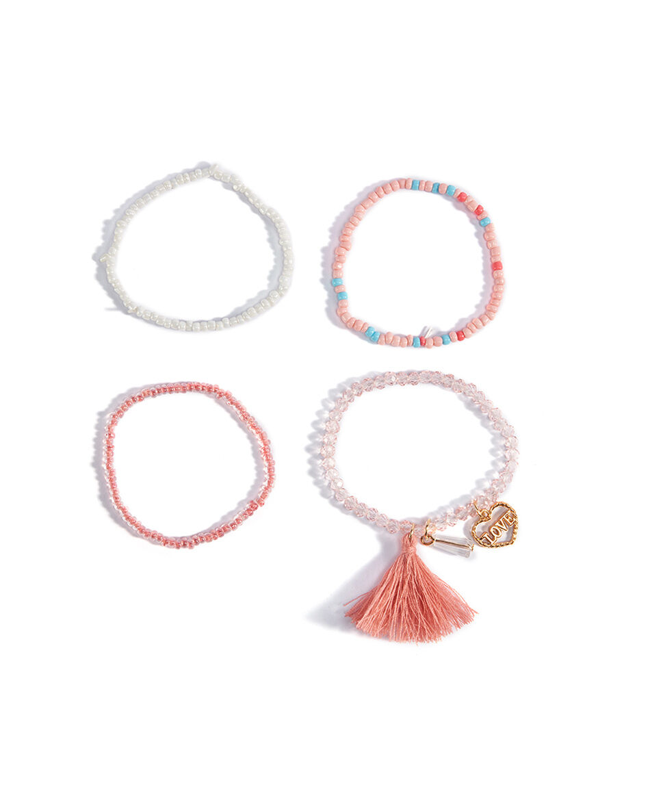 Set 4 pulseras infantil mostacilla