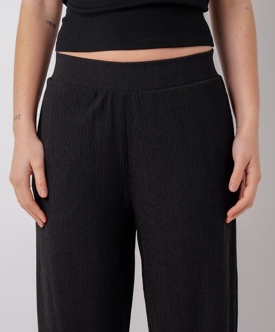 Pantal&oacute;n mujer jacquard negro