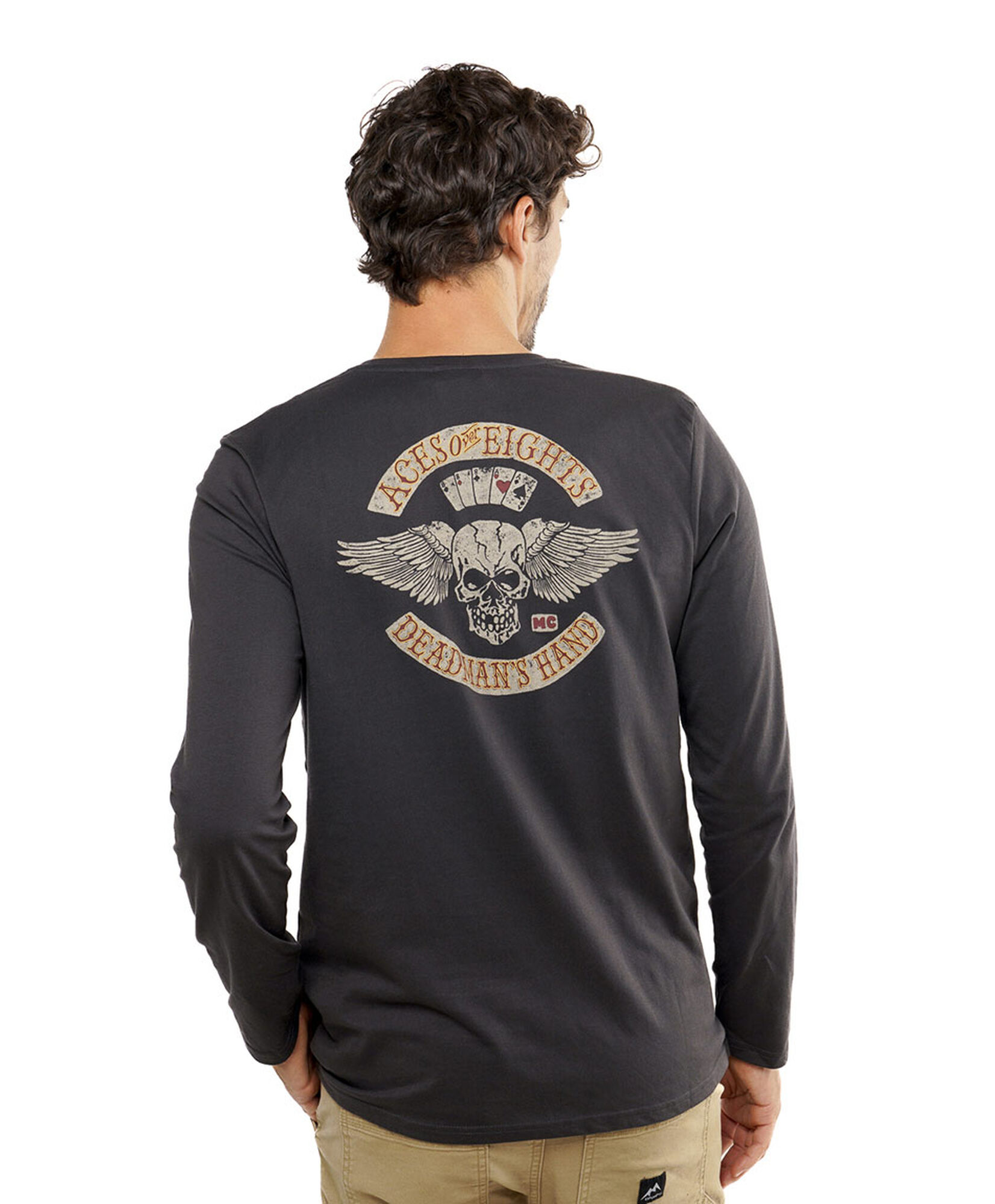 Polera hombre doble estampado calavera Polera hombre doble estampado calavera