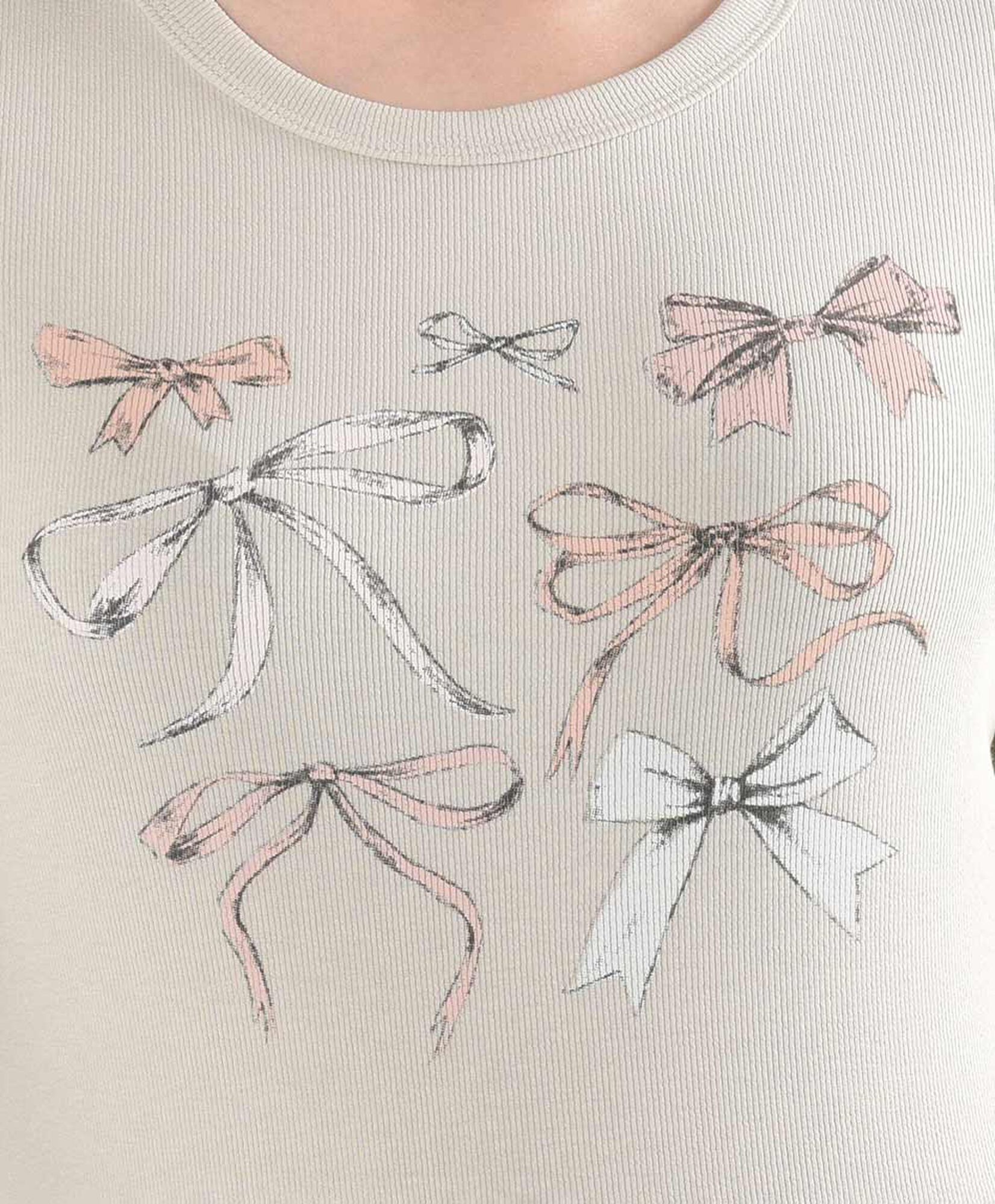 Polera mujer estampado cintas Polera mujer estampado cintas