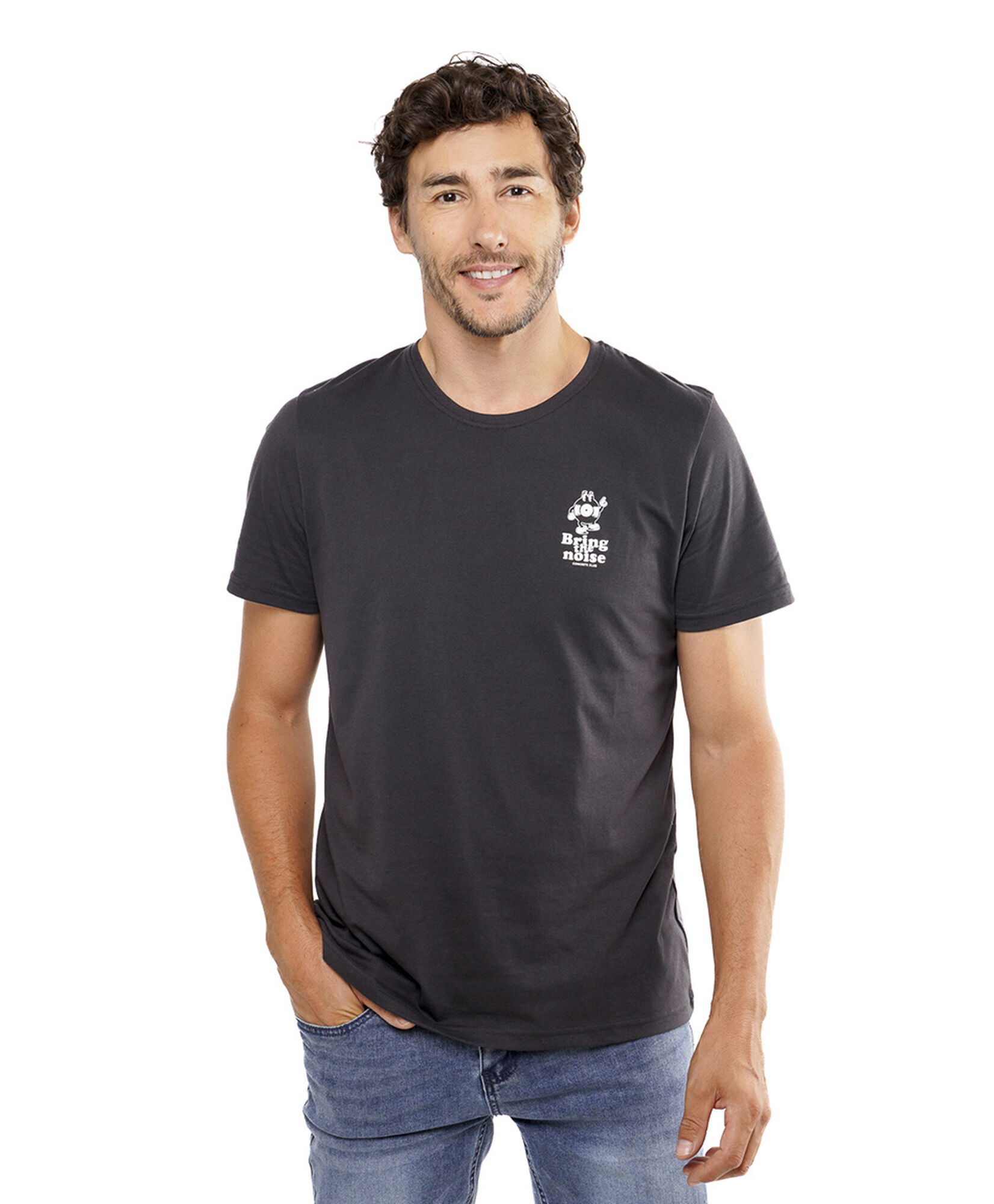 Polera hombre doble estampado vinilo Polera hombre doble estampado vinilo