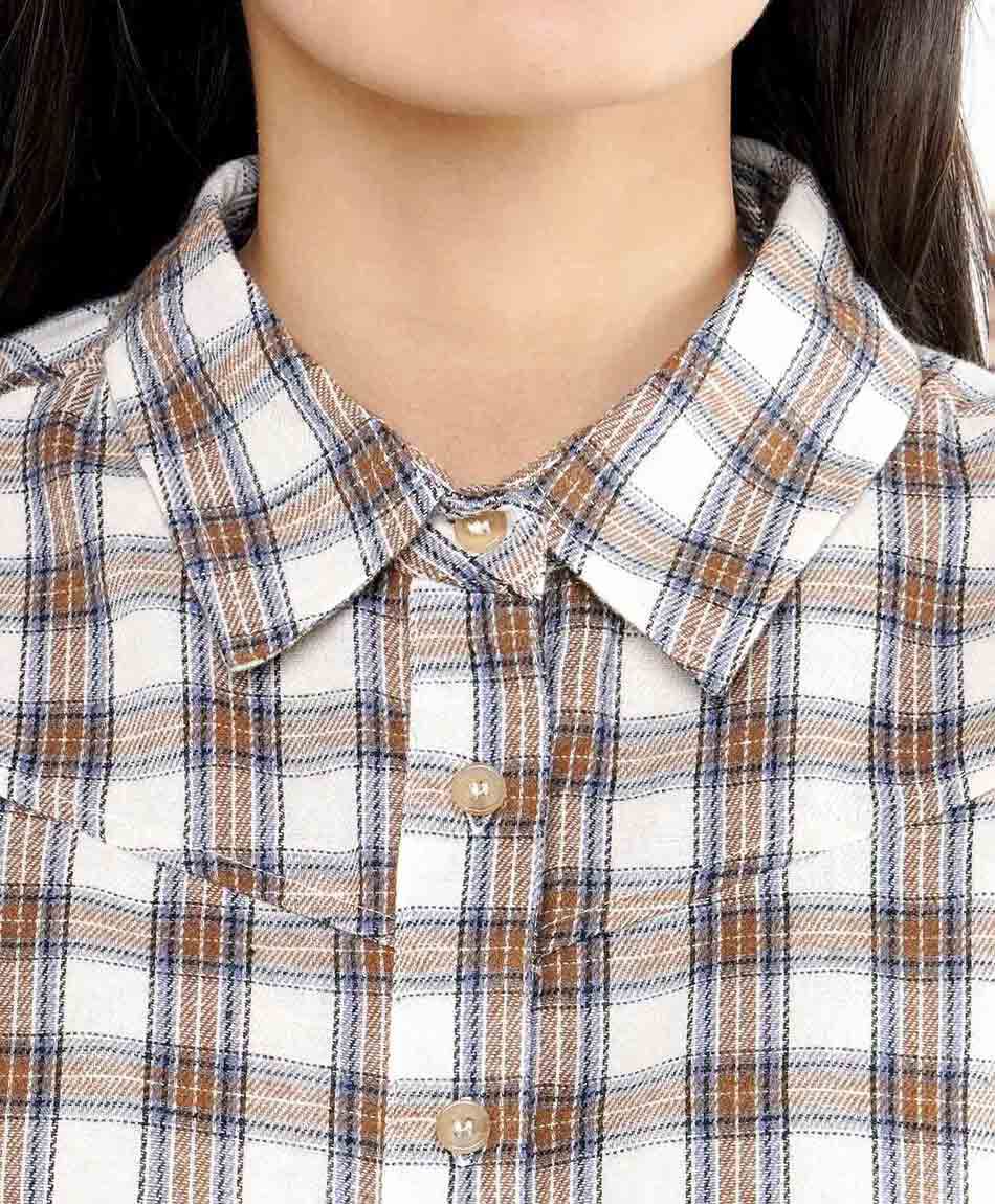 Blusa mujer escocesa vaquera brown