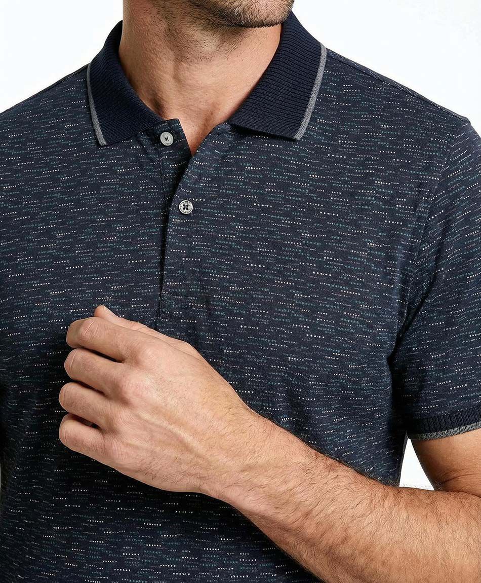 Polera hombre cuello polo grafito din&aacute;mico