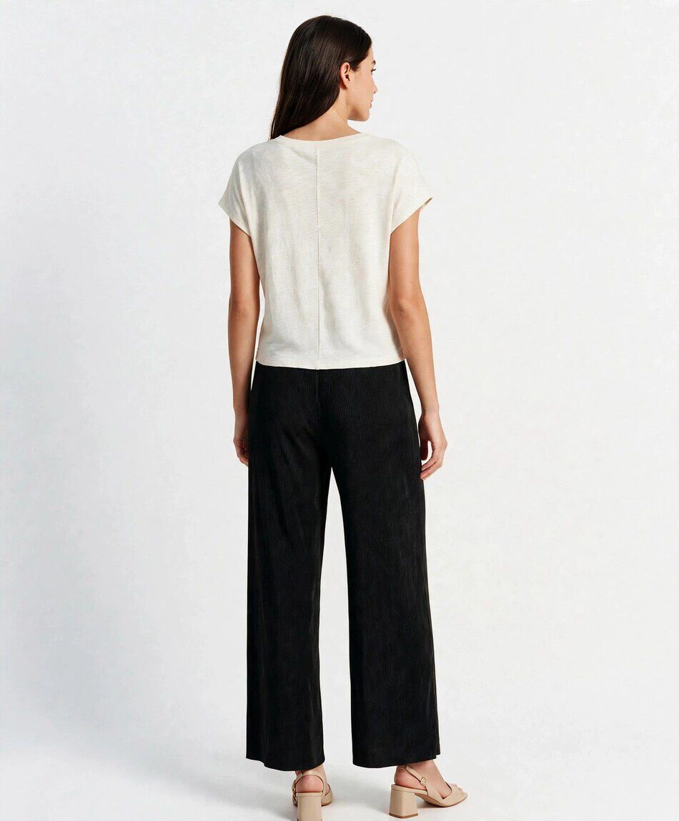 Pantal&oacute;n mujer acanalado satinado