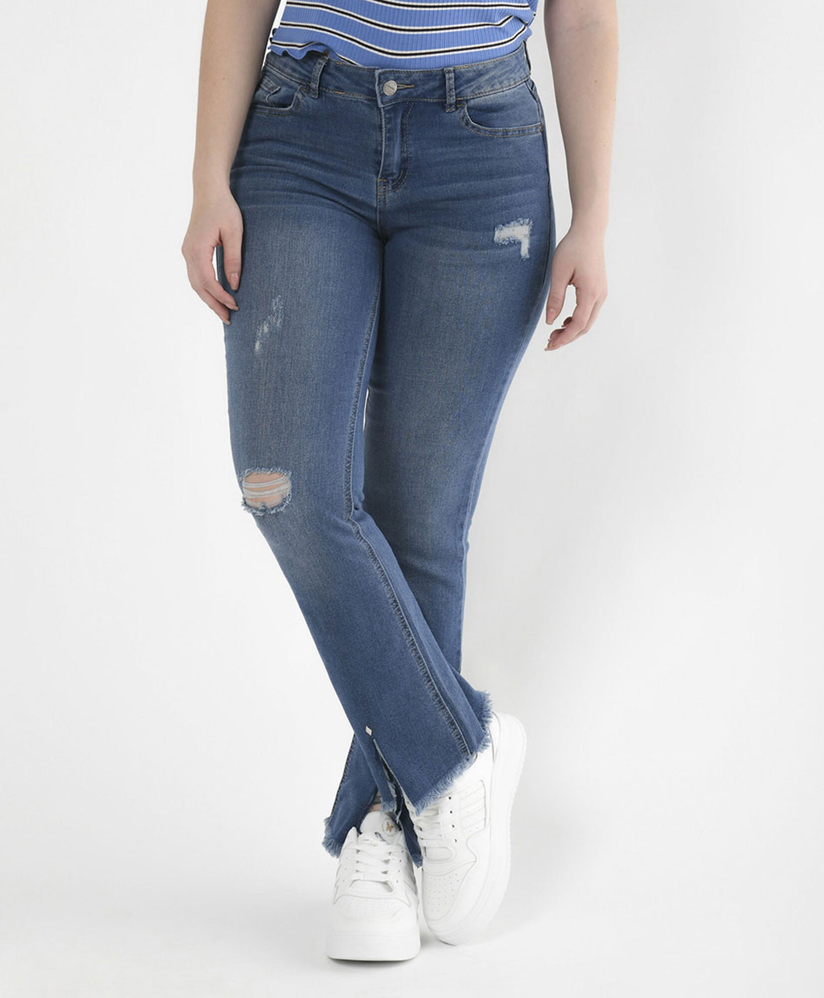 Jeans mujer desflecado flare Jeans mujer desflecado flare
