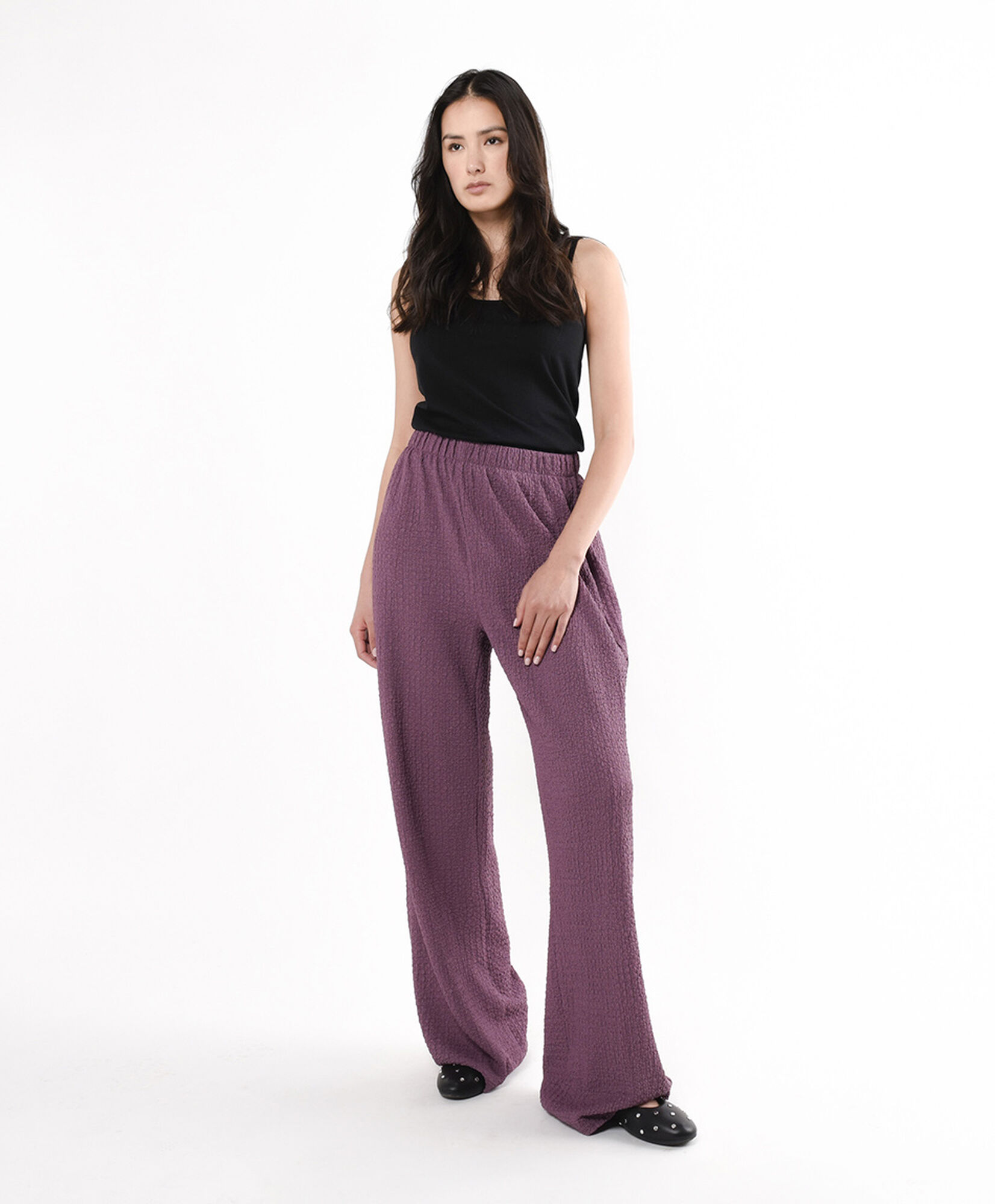 Pantalón mujer textura wide Pantalón mujer textura wide