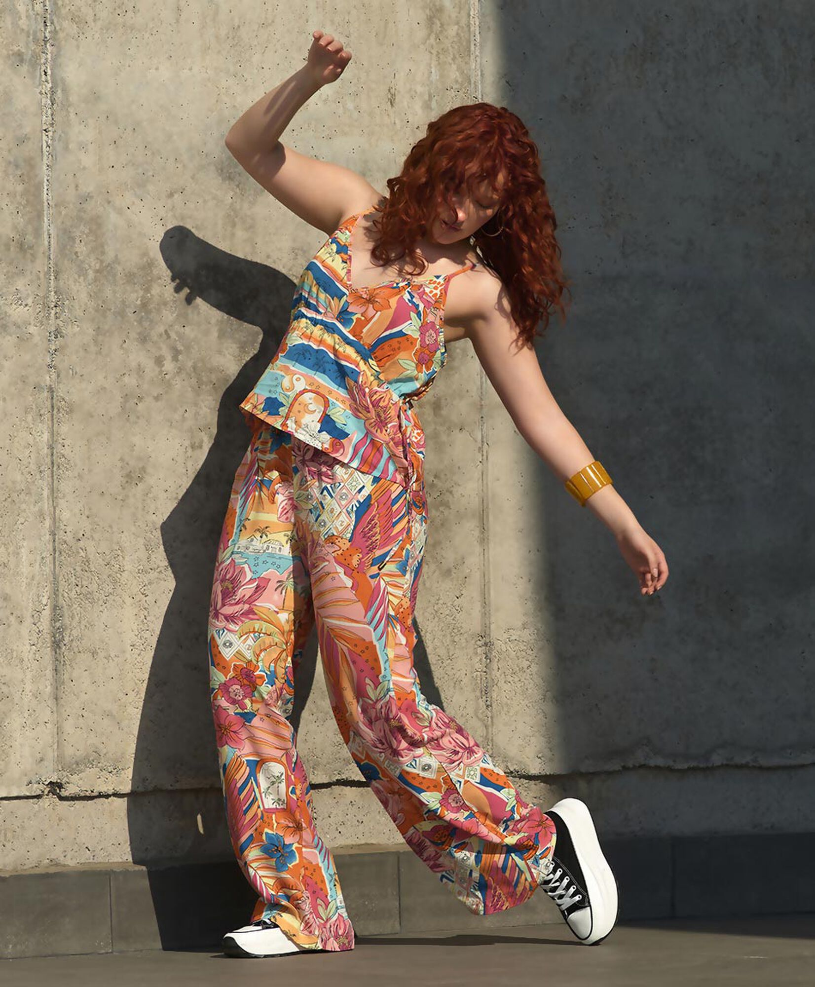 Pantalón mujer tropical wide Pantalón mujer tropical wide