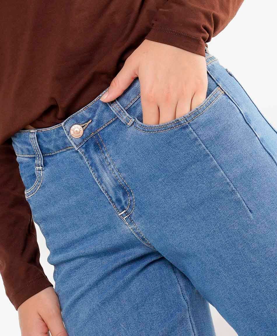 Jeans mujer wide leg coraz&oacute;n