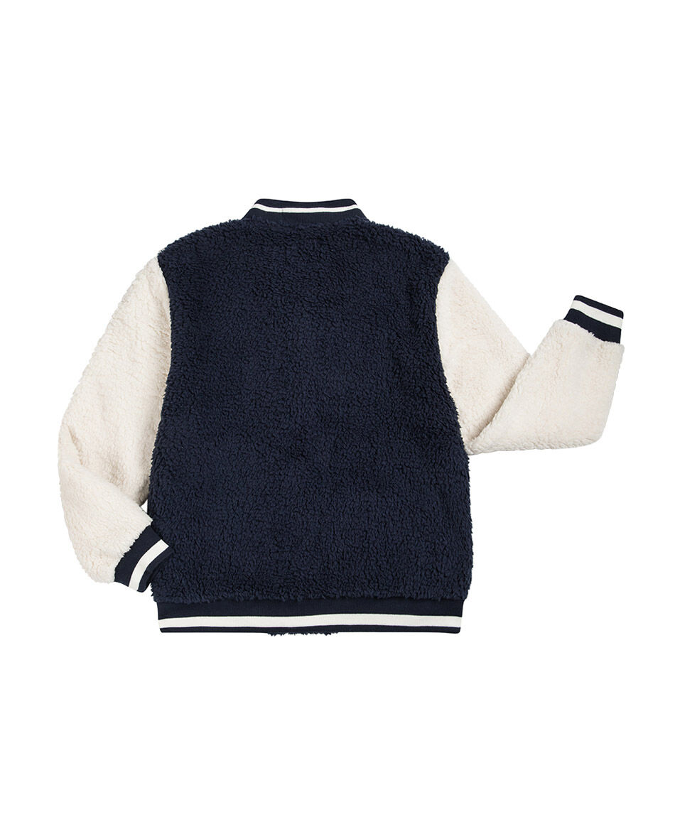 Chaqueta ni&ntilde;o letra c sherpas blue