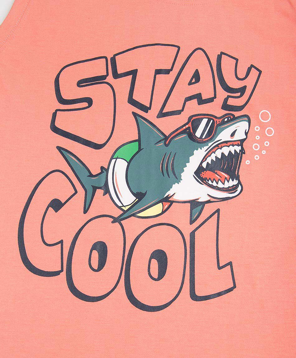 Polera ni&ntilde;o tibur&oacute;n sin mangas