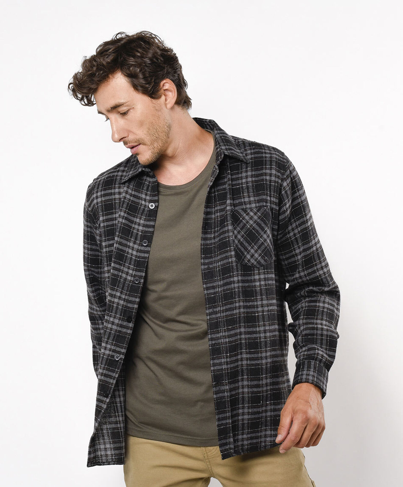 Camisa hombre leñadora gris Camisa hombre leñadora gris