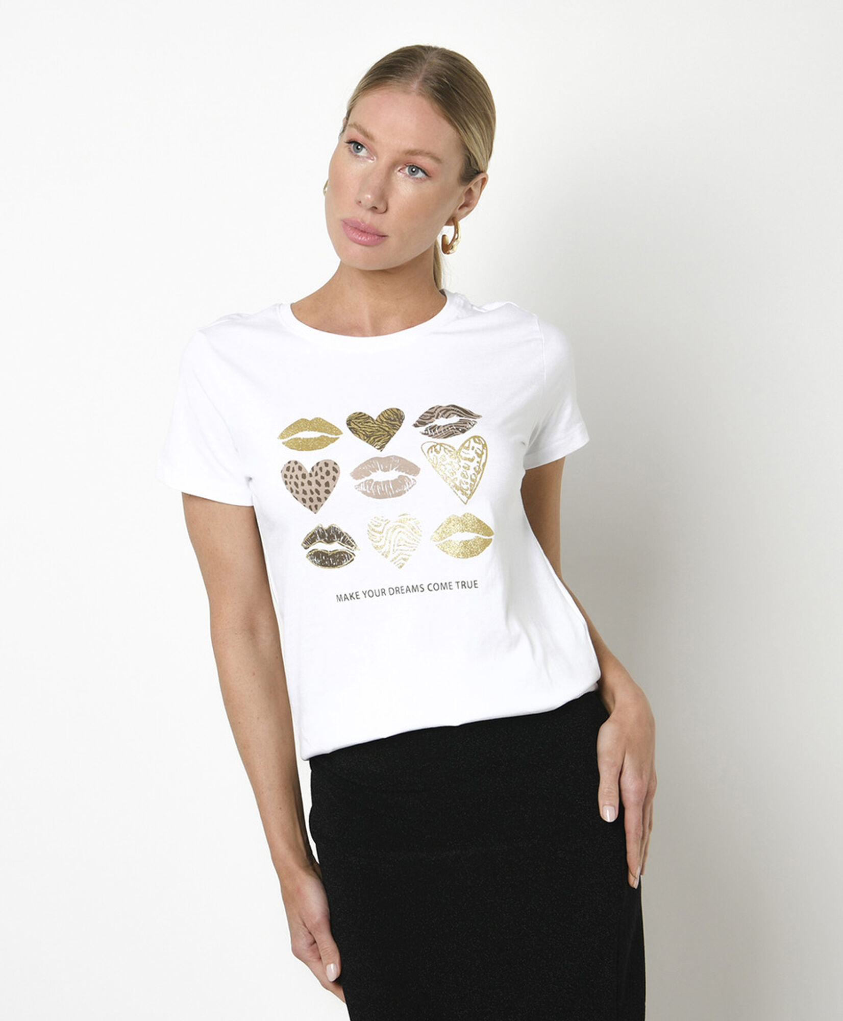 Polera mujer estampado besos Polera mujer estampado besos