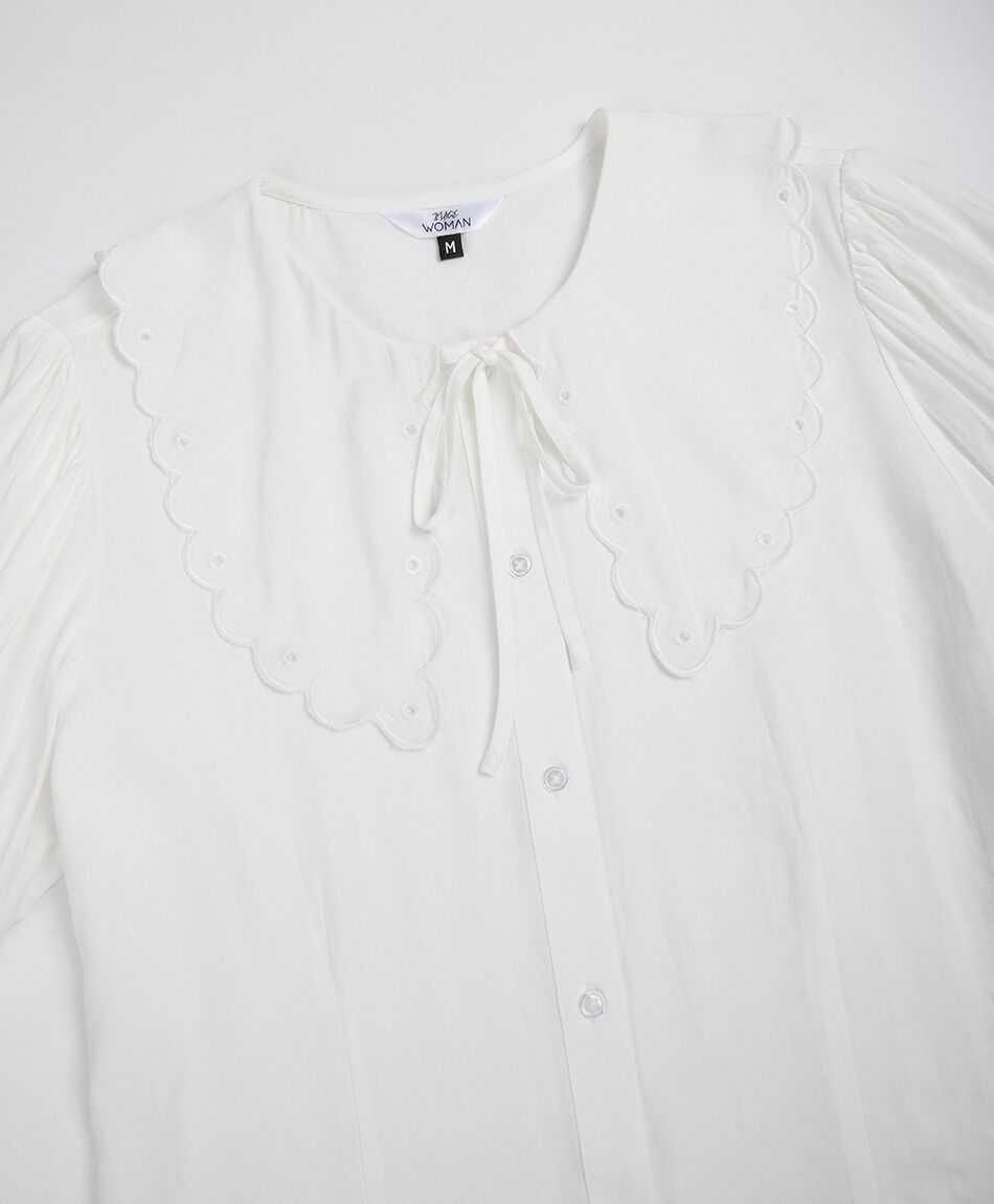 Blusa mujer cuello bordado