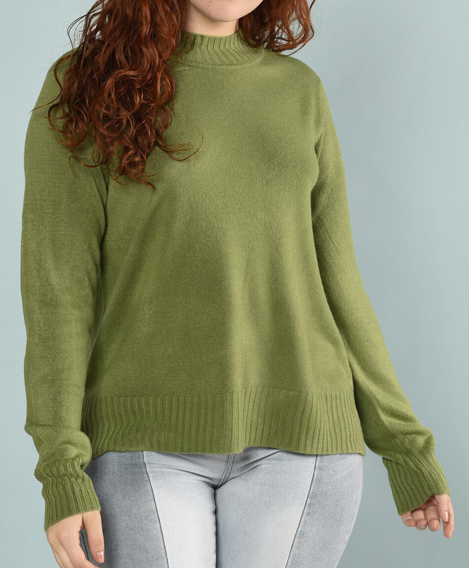 Sweater tajalie oversize cuello redondo
