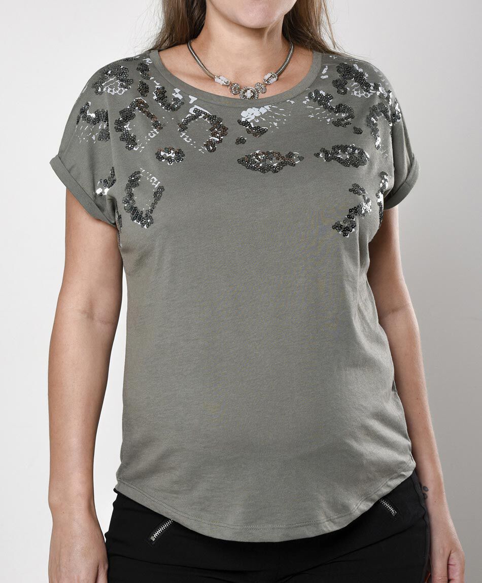 Polera oversize manga mini cuello redondo