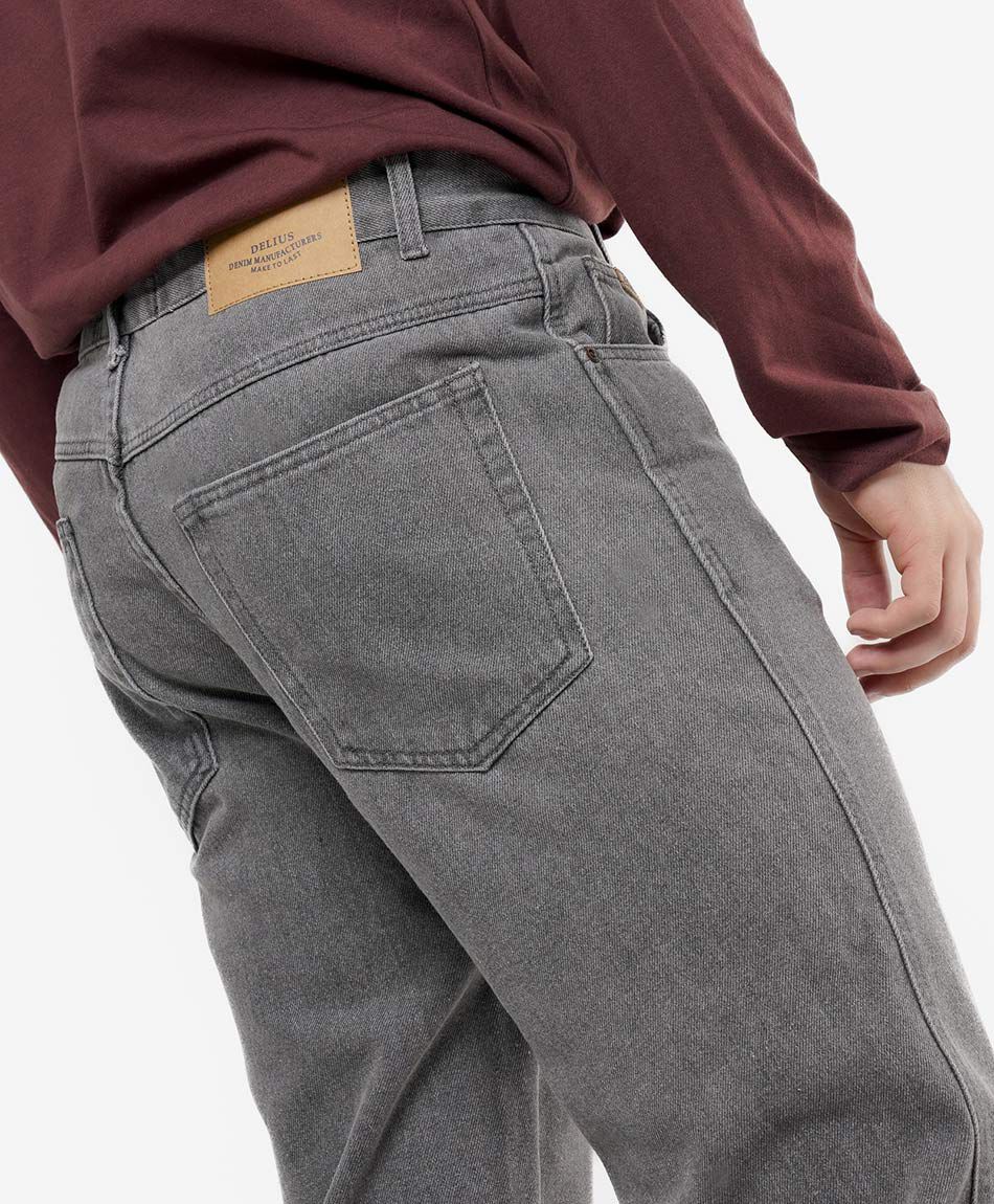 Jeans hombre gris recto