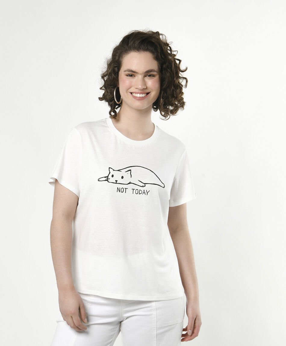 Polera mujer gato not today TRICOT