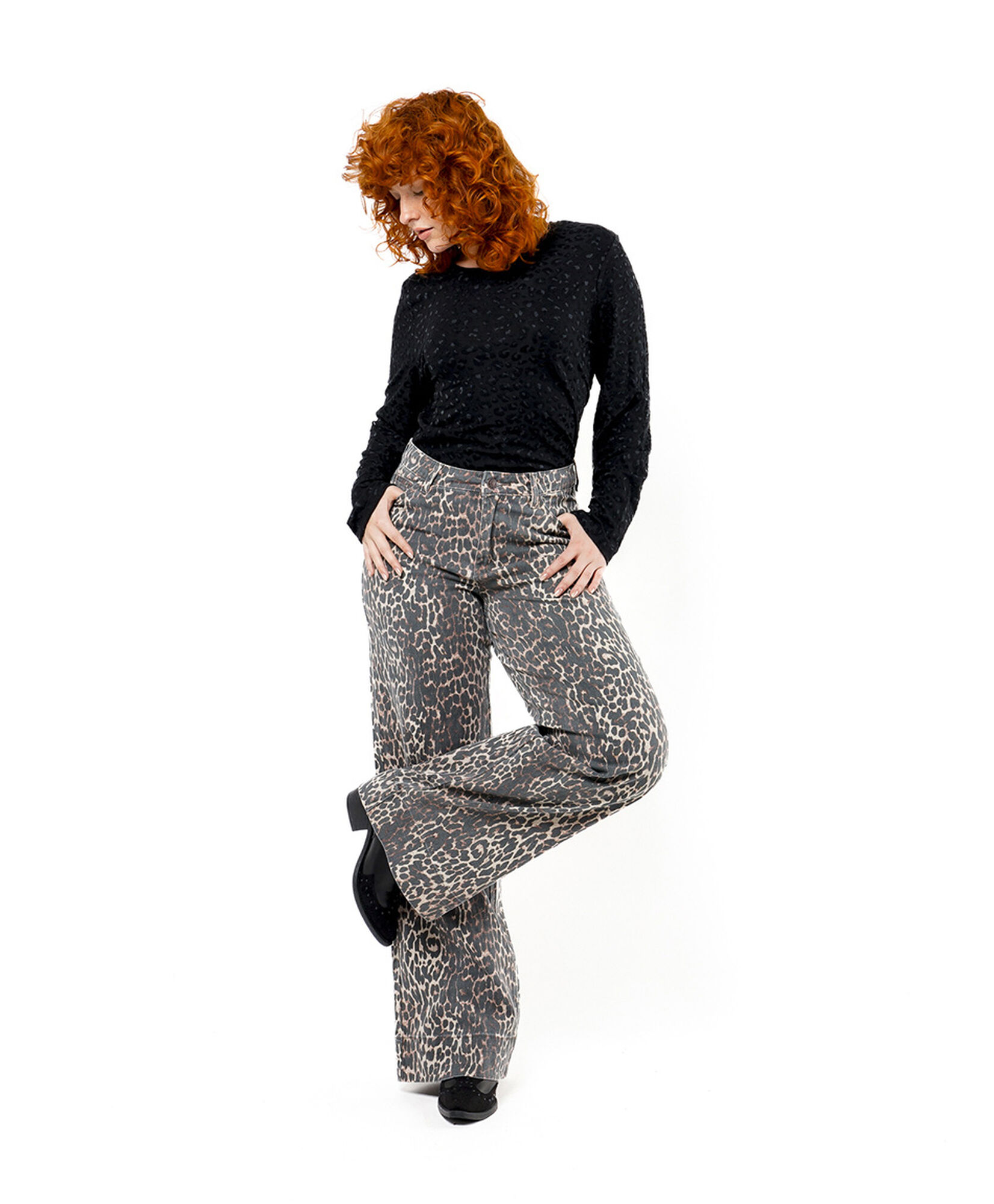 Jeans mujer animal print leopardo wide Jeans mujer animal print leopardo wide