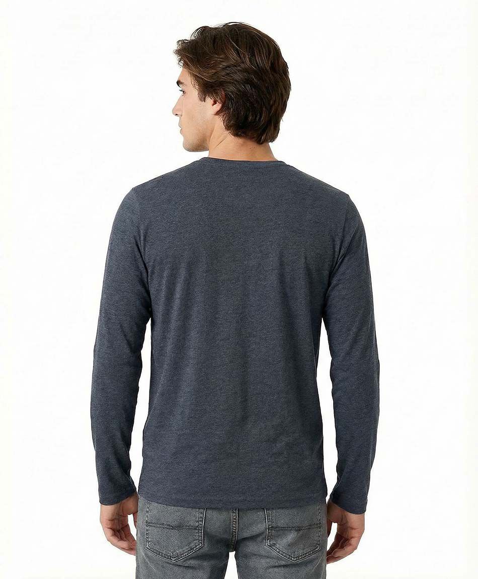 Polera hombre botones manga larga