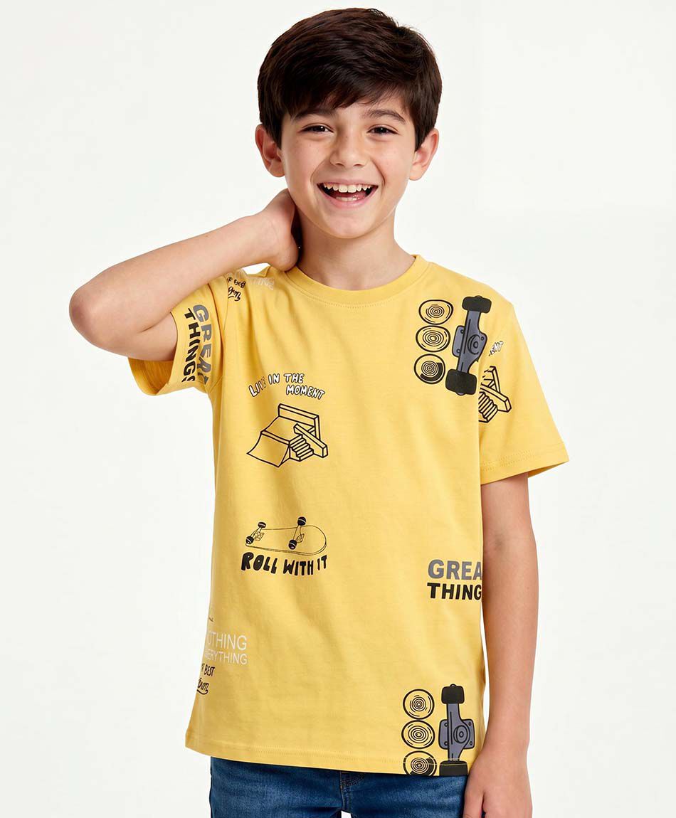 Polera ni&ntilde;o dibujos skates