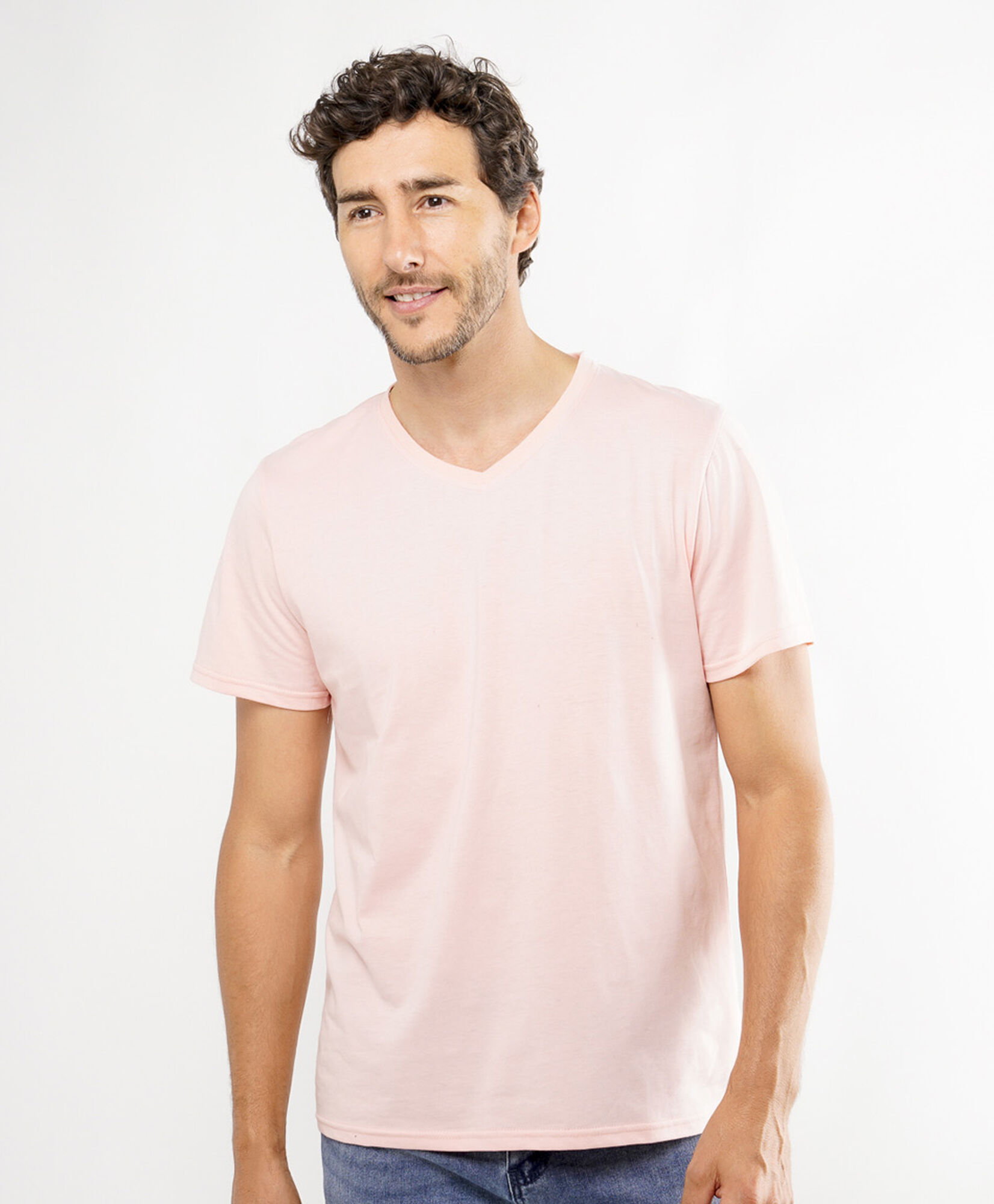 Polera hombre cuello v colores Polera hombre cuello v colores
