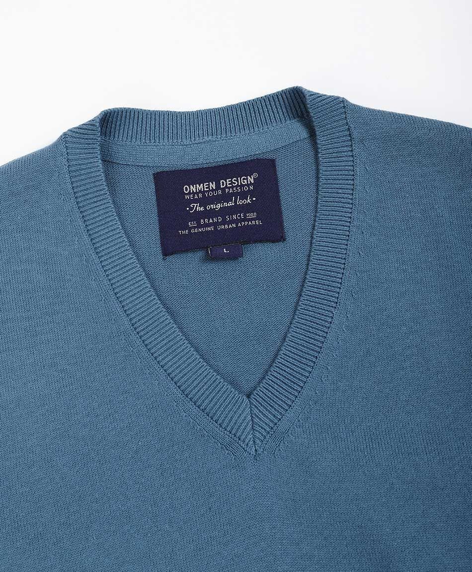 Sweater hombre  sin mangas cuello v azul