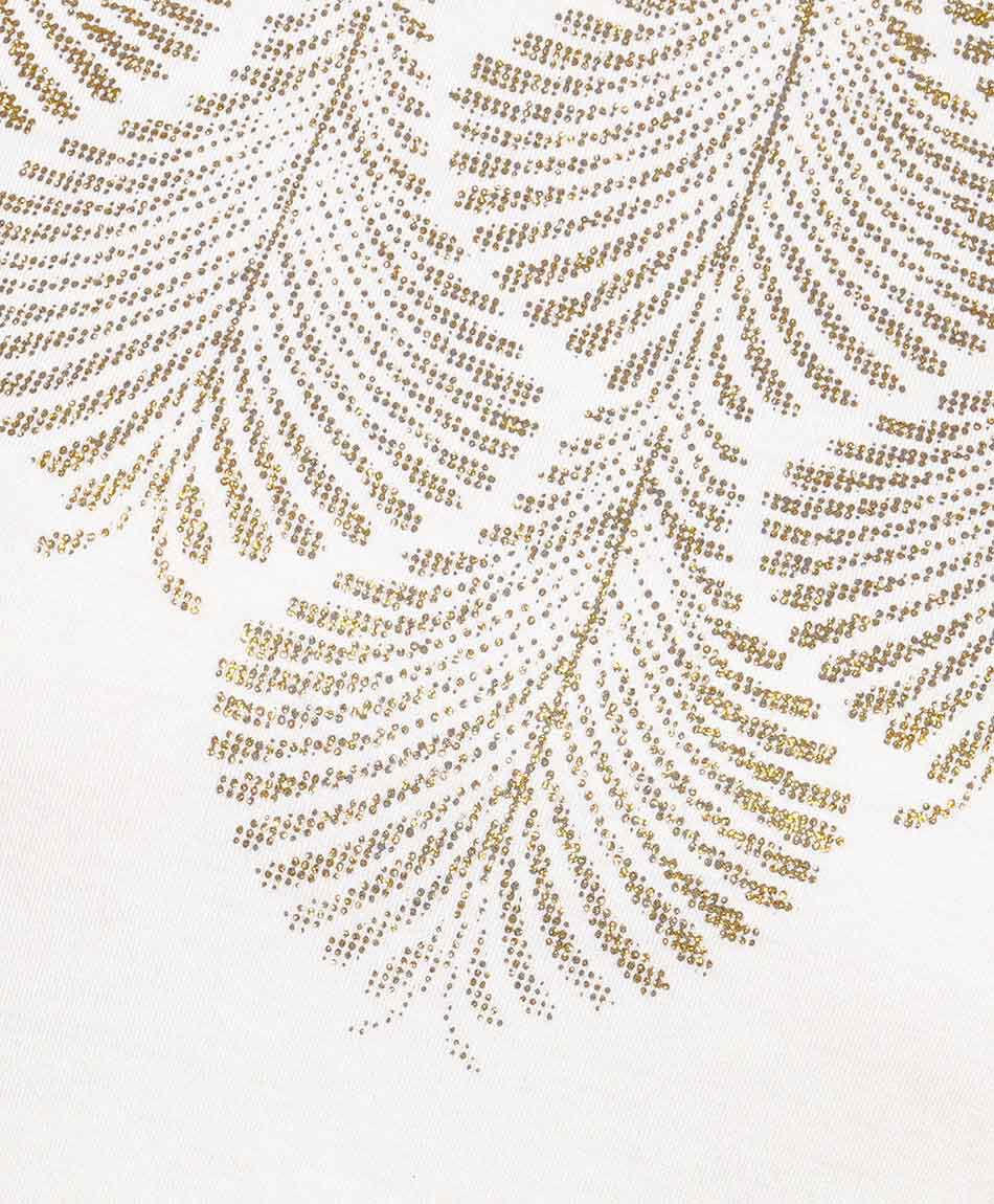 Polera mujer brillos dorados