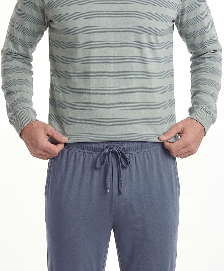 Pijama hombre l&iacute;neas bicolor