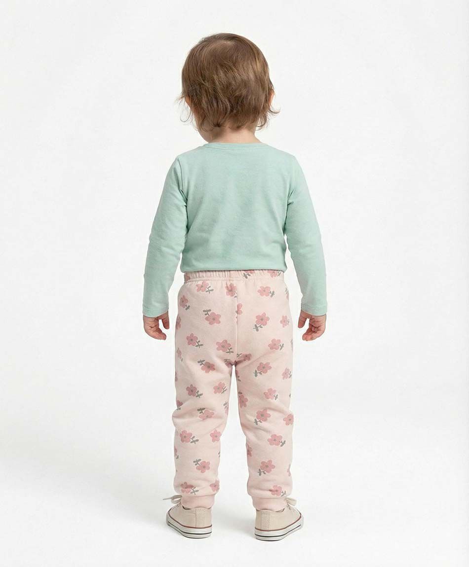 Pantal&oacute;n de buzo beb&eacute; floreado