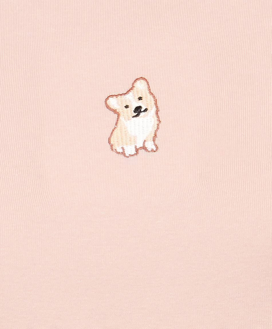 Polera mujer perrito bordado