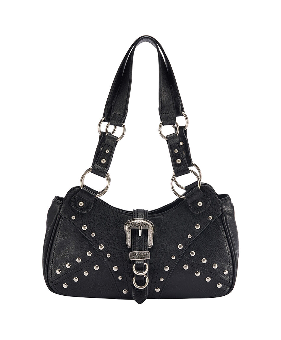Mini cartera mujer tachas negra