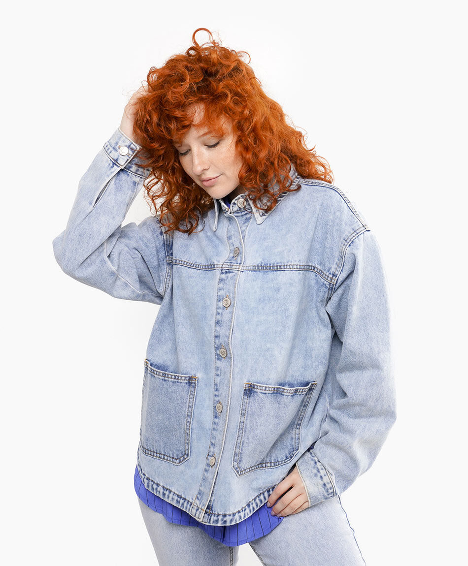 Chaqueta mujer denim over blue