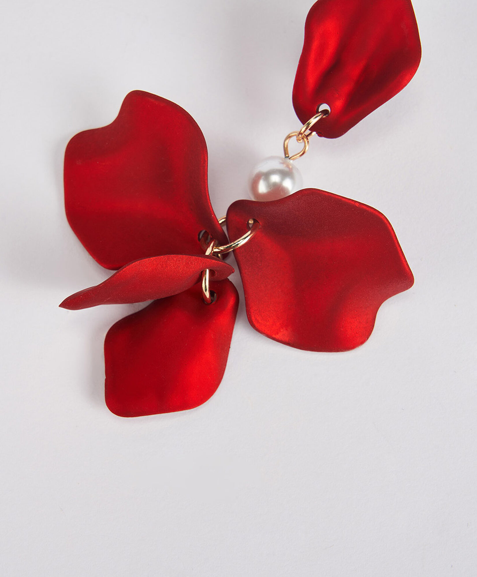 Aros mujer flor roja Aros mujer flor roja