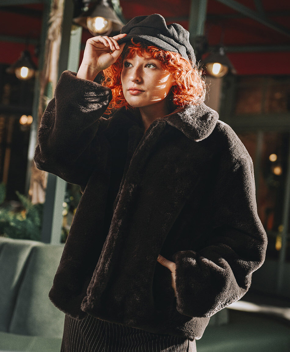 Chaqueta mujer abrigada caf&eacute;