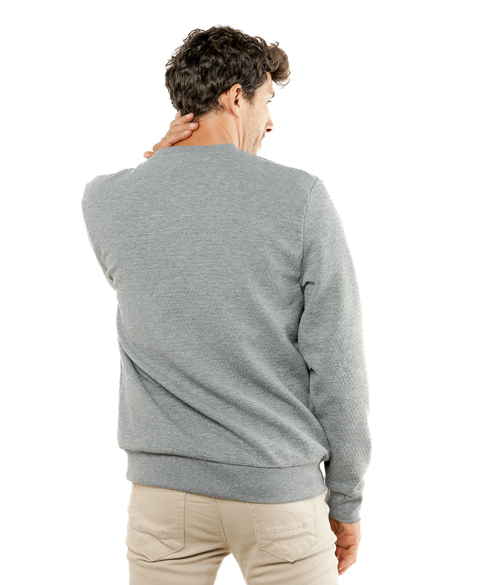 Polerón hombre básico liso gris Polerón hombre básico liso gris