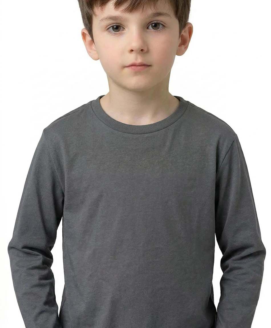 Polera ni&ntilde;o b&aacute;sica manga larga