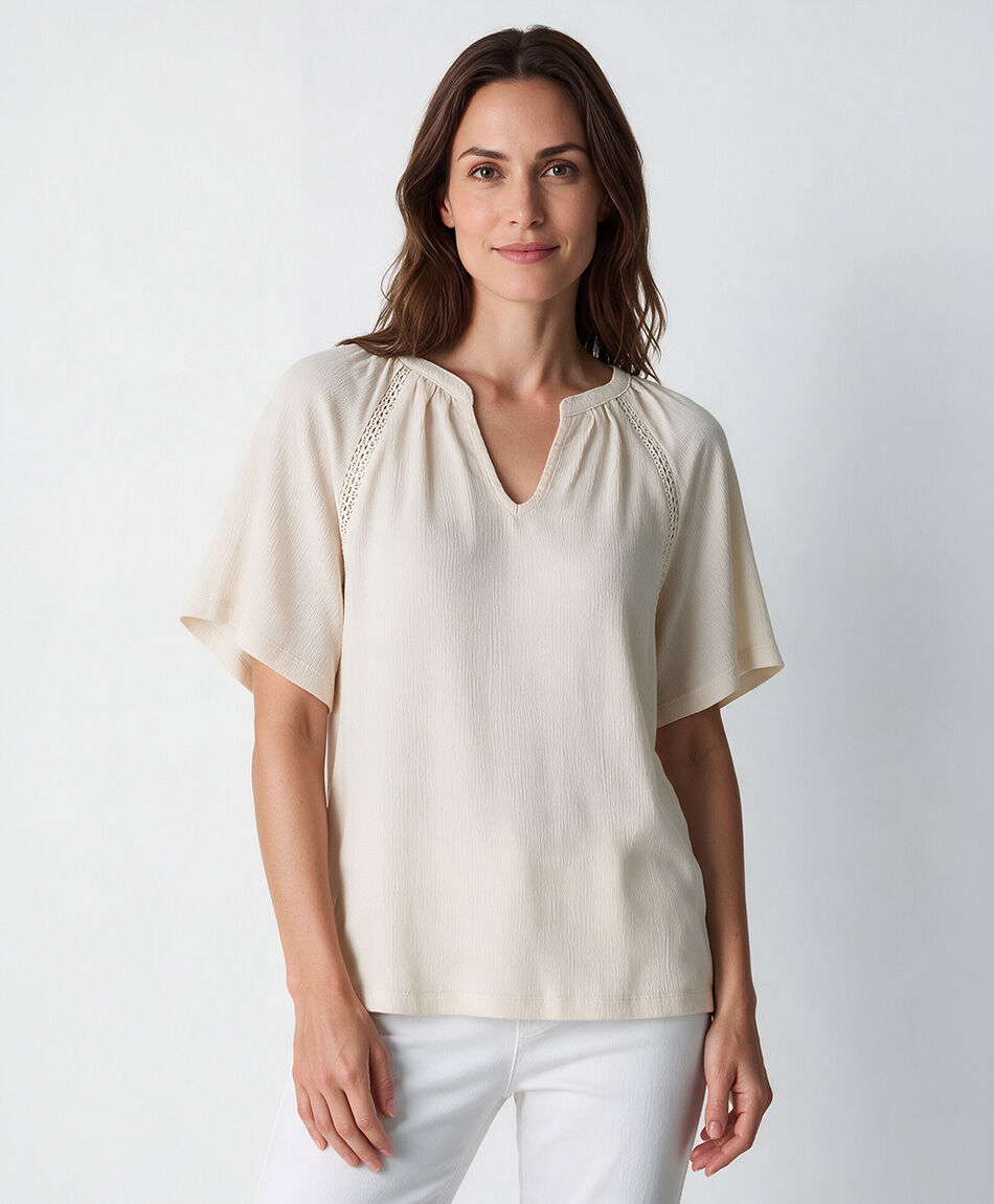 Polera mujer mao encaje
