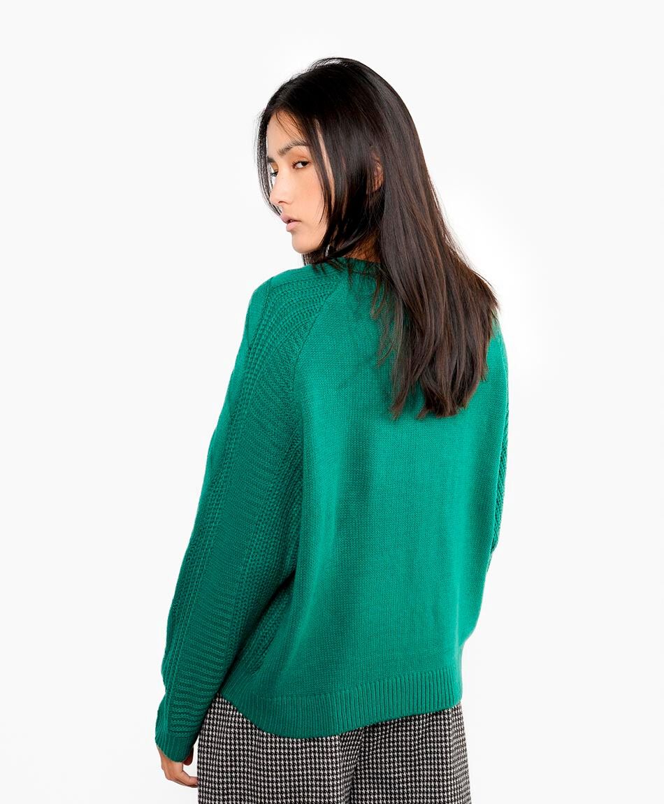 Sweater mujer textura verde