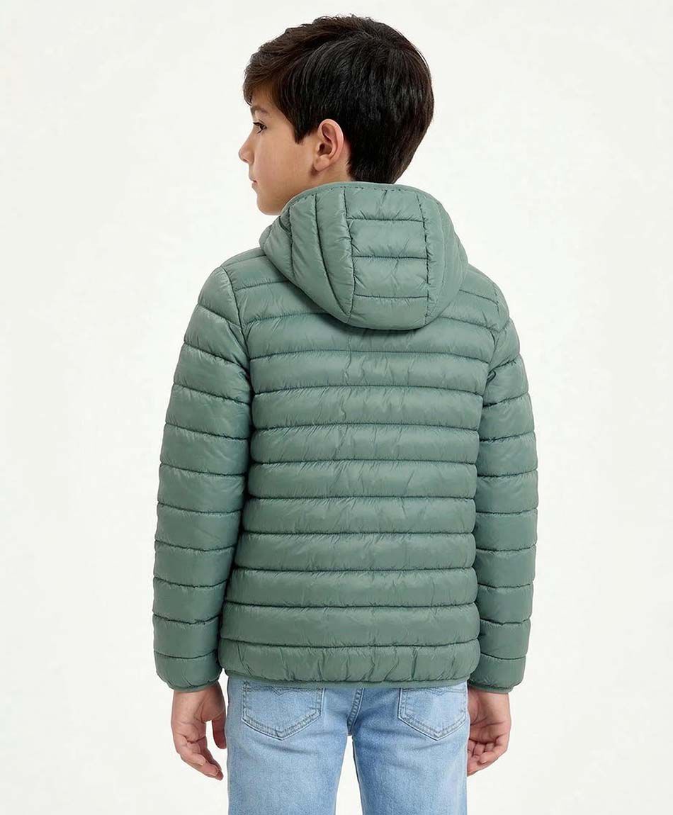 Parka ni&ntilde;o b&aacute;sica verde