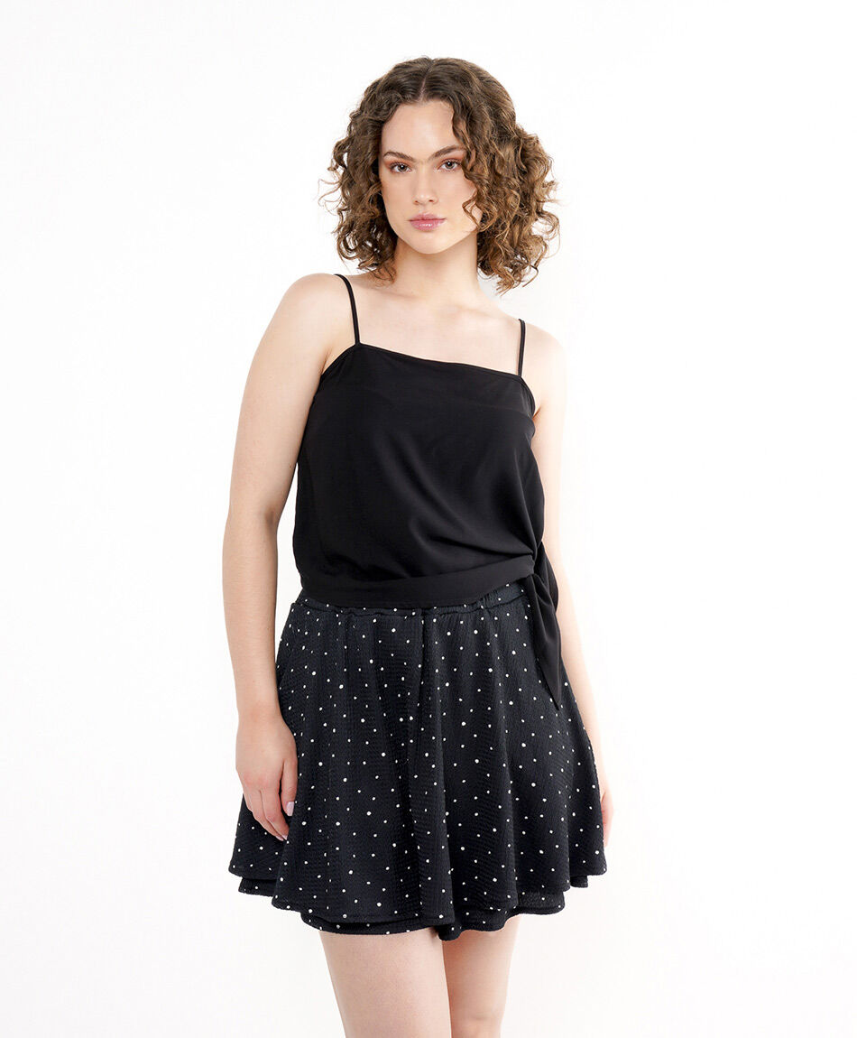 Mini falda mujer short puntos