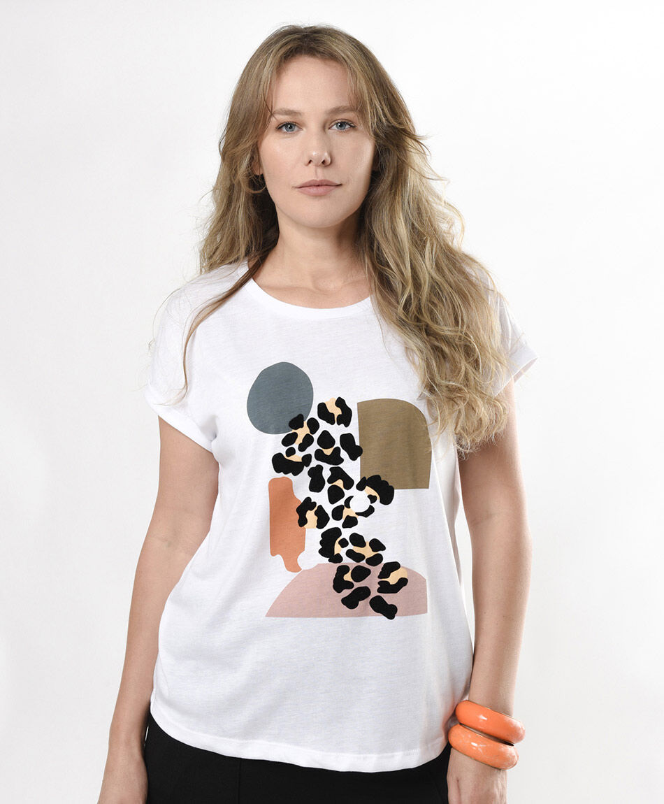 Polera mujer estampada velvet