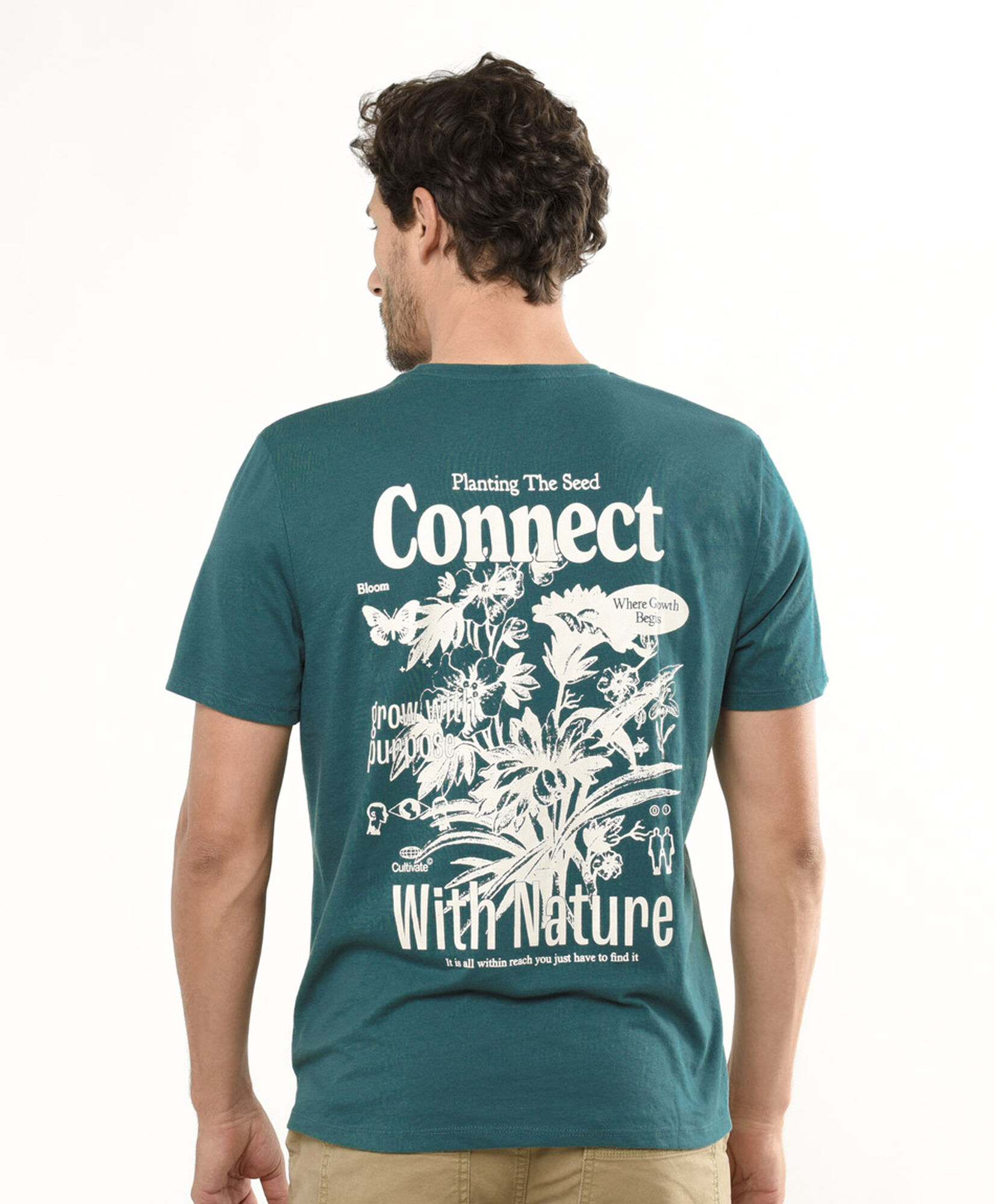 Polera hombre doble estampado nature Polera hombre doble estampado nature