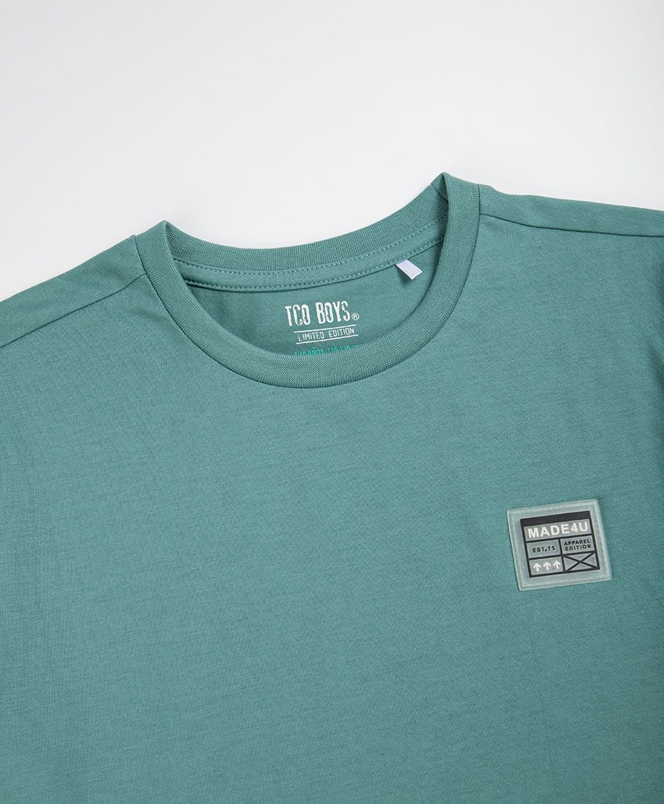 Polera ni&ntilde;o b&aacute;sica verde