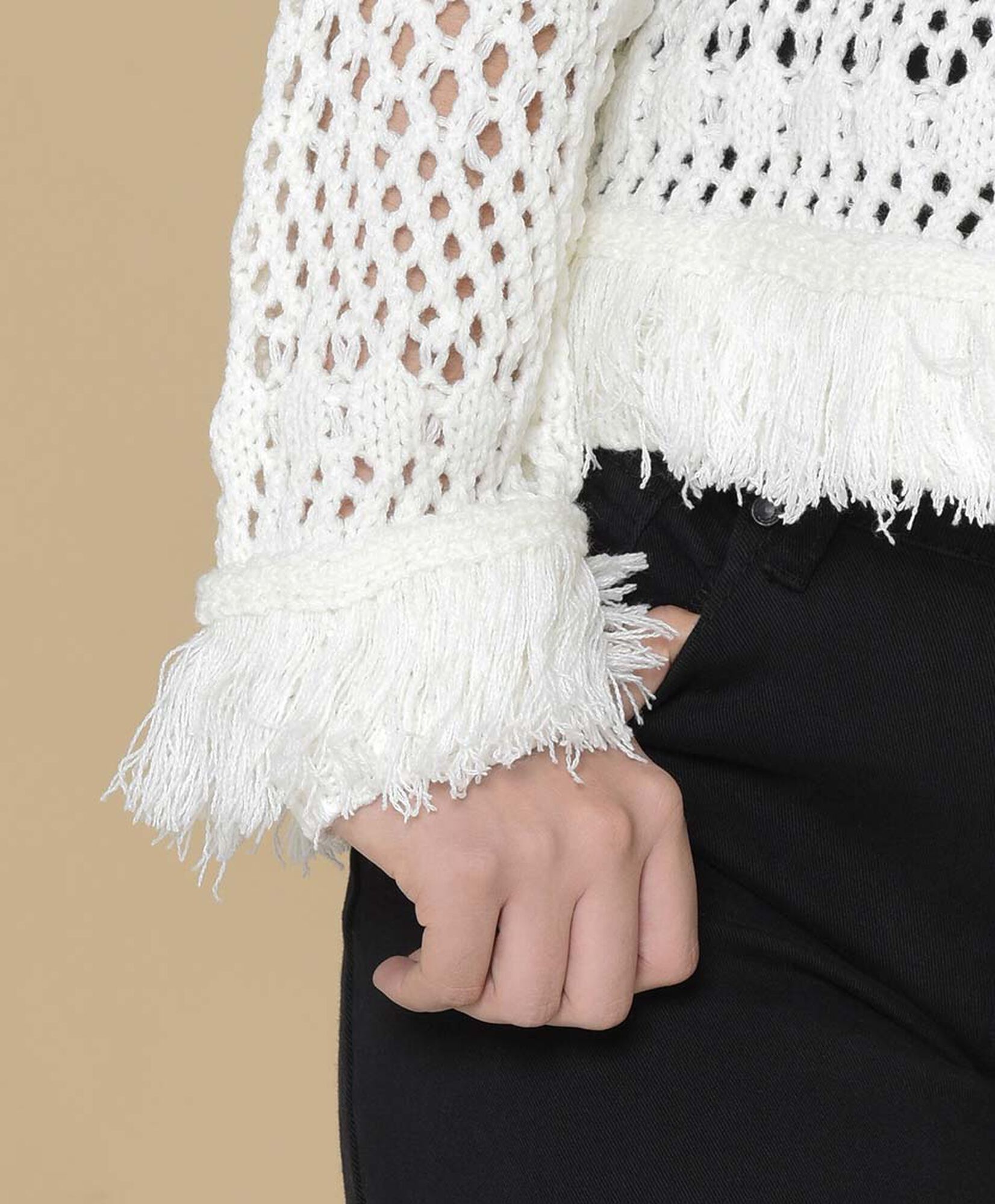 Sweater mujer calado flecos Sweater mujer calado flecos