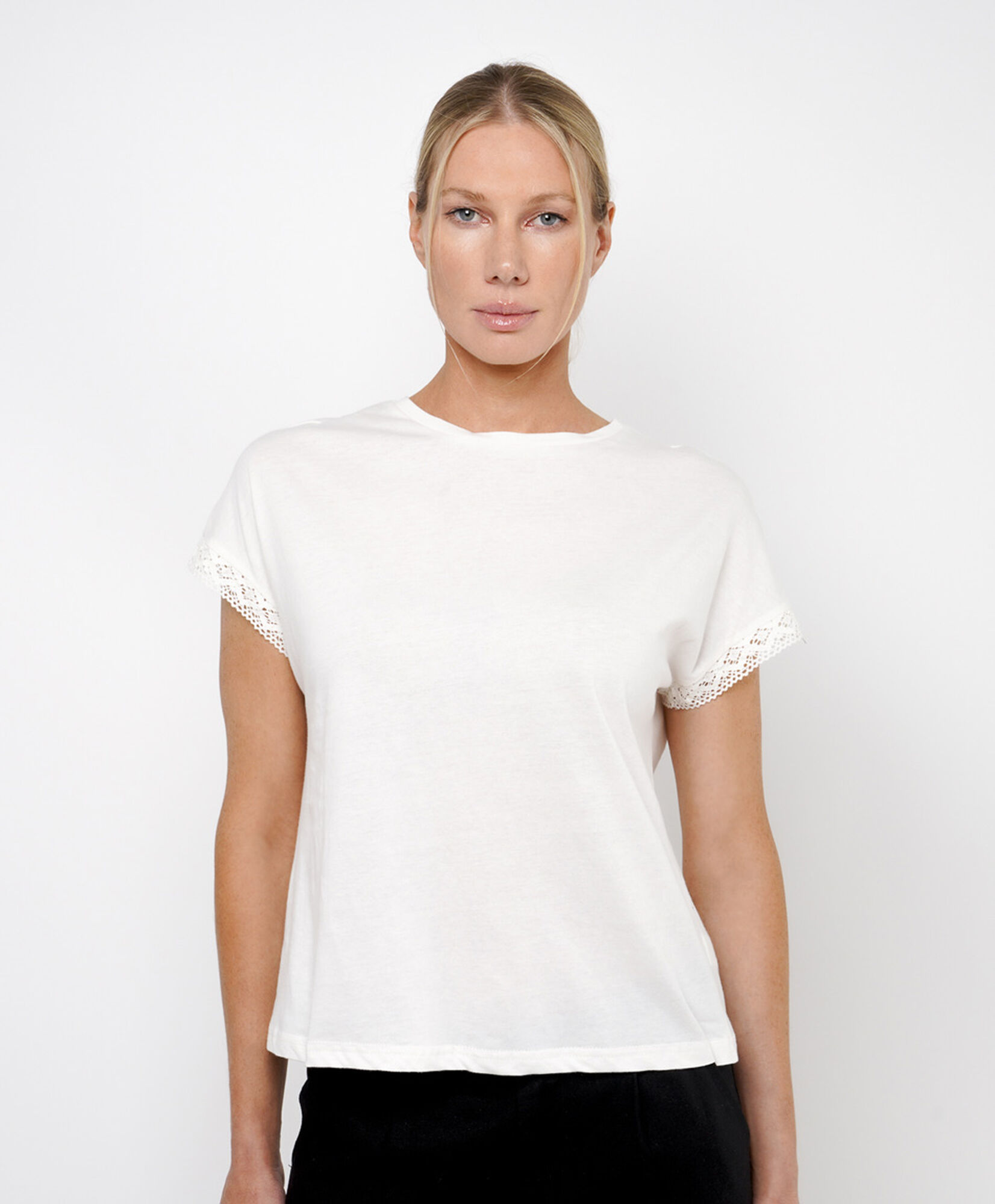 Polera mujer manga encaje Polera mujer manga encaje