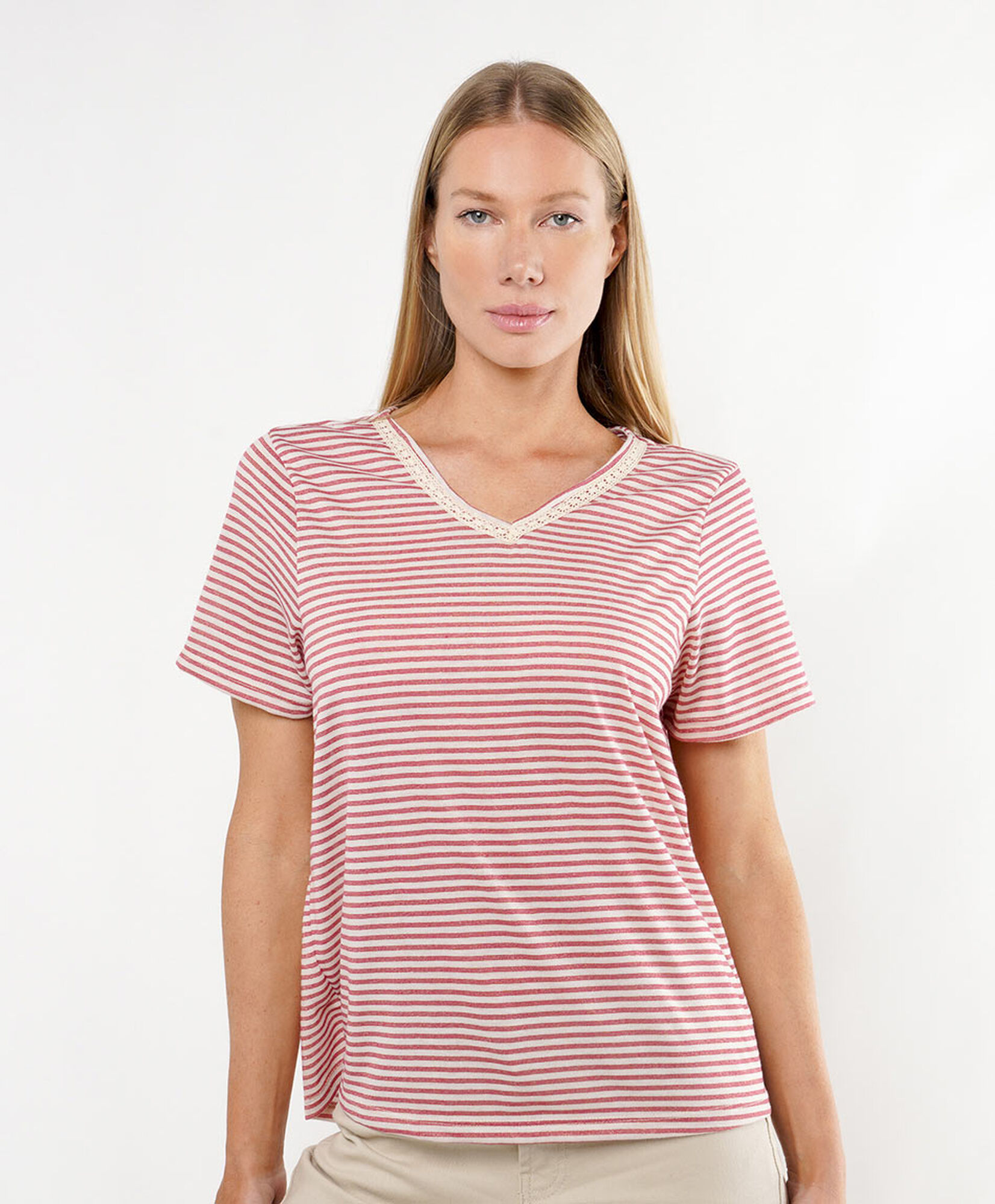 Polera mujer líneas brillos Polera mujer líneas brillos