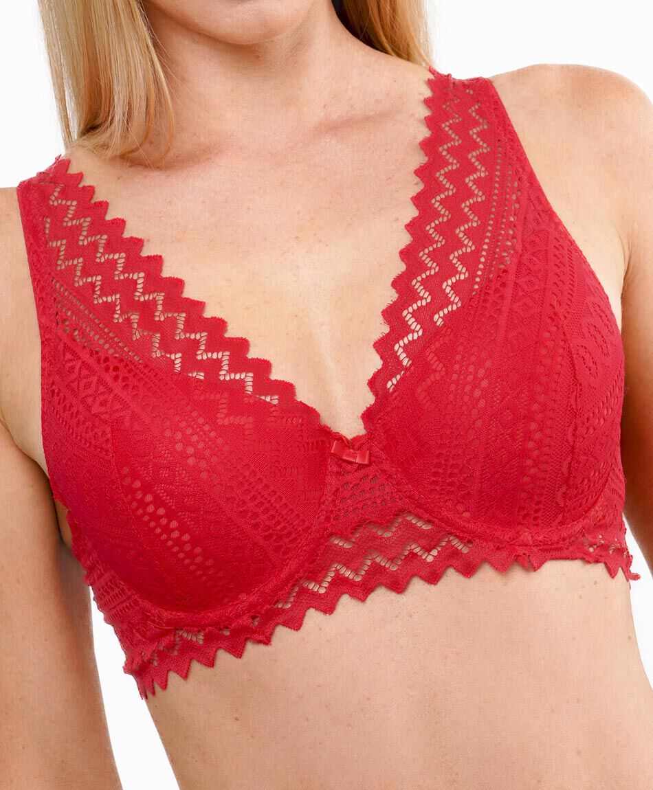 Sost&eacute;n mujer encaje zig zag