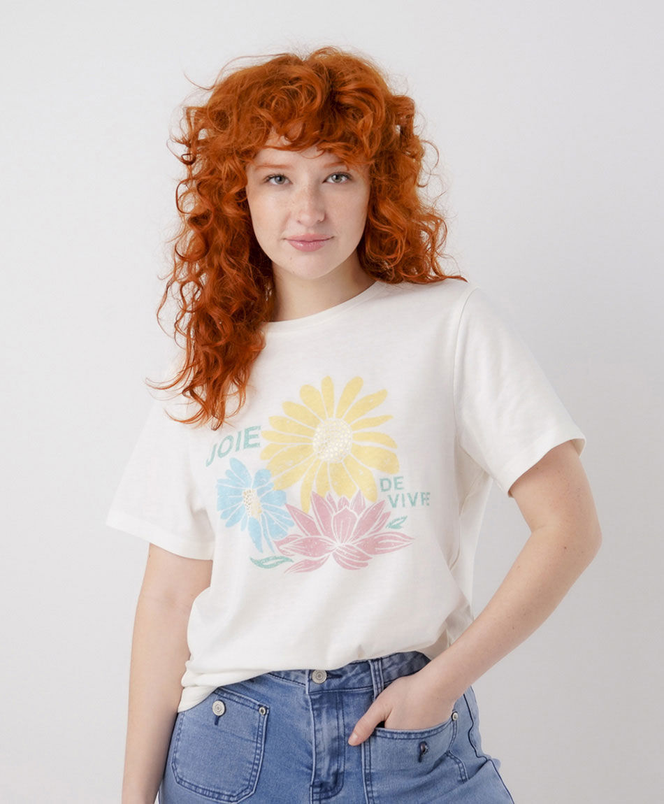 Polera mujer floreas colores