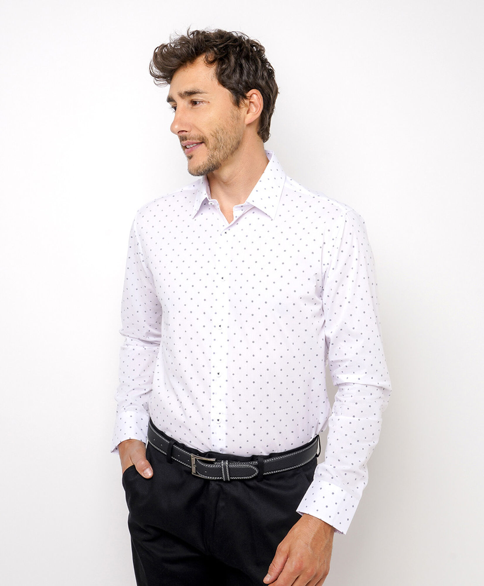 Camisa hombre formal print figuras Camisa hombre formal print figuras