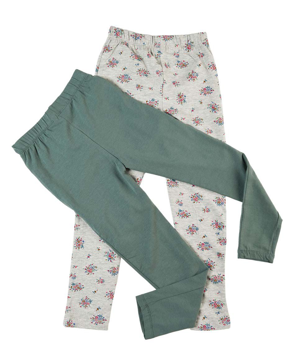 Pack 2 leggins ni&ntilde;a florcitas